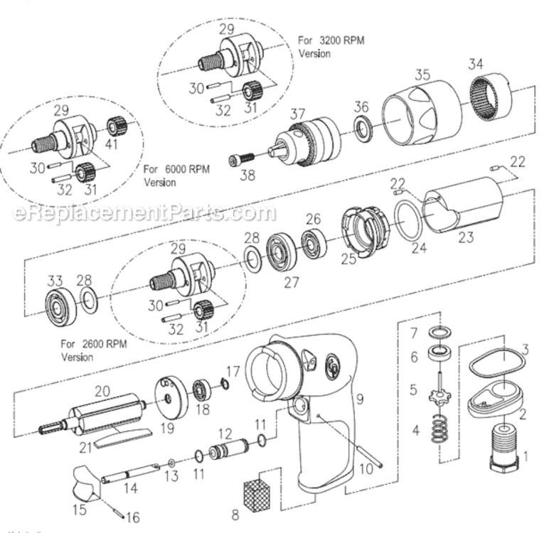 Page A Diagram and Parts List for CP1117P32 6151580120 Chicago Pneumatic Drill